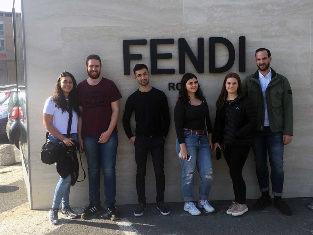 Inside FENDI’s Rome headquarters, students gained firsthand knowledge of luxury brand management and marketing.
