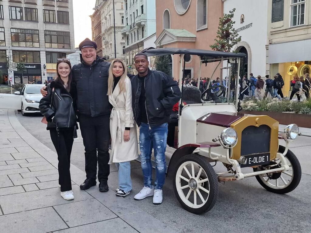 Every visit to Vienna begins with a ride in Kurt’s electric car, exploring historic landmarks and hearing captivating stories of the Habsburgs and Empress Sisi.
